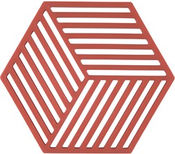 Zone Trivet Hexagon 16 x 14 x 0,9 cm Burned Red Silicone