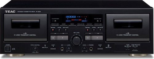 Teac W-1200, double cassette Speler - Zwart