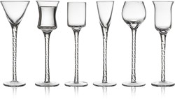 Lyngby Glas Aquavit shot / shnaps glazen Rom18cm - set van 6 transparant