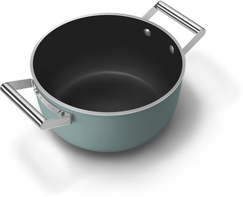 Smeg CSF2412EGM Kookpot - 2 handvaten - glazen deksel - 24 cm - emerald green-2