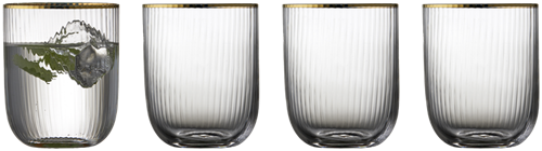 Lyngby Waterglas Palermo Goud 35cl 4 stuks-2