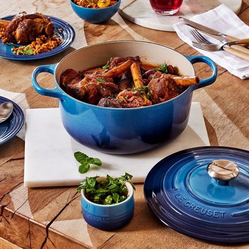 Le Creuset Braad- / Stoofpan Signature rond Azure 18cm 1,8l-3