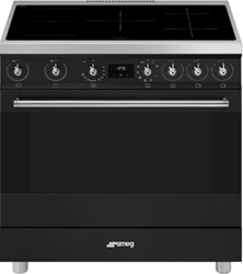 Smeg C9IMMB2Fornuis-90x60 cm-Inductie-5 kookzones-1 ovenruimte(s)-Vapor Clean reiniging-Mat zwart