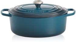 Le Creuset Gietijzeren ovale braadpan in Deep Teal 29cm 4,7l