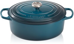 Le Creuset Gietijzeren ovale braadpan in Deep Teal 31cm 6,3l