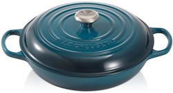 Le Creuset Gietijzeren campagnard in Deep Teal 30cm 3,5l