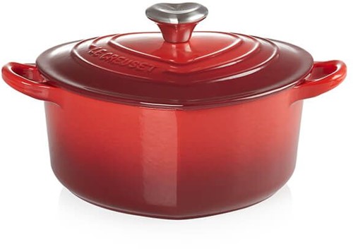 Le Creuset Gietijzeren hartje braadpan in Kersenrood 20cm 1,9l-2