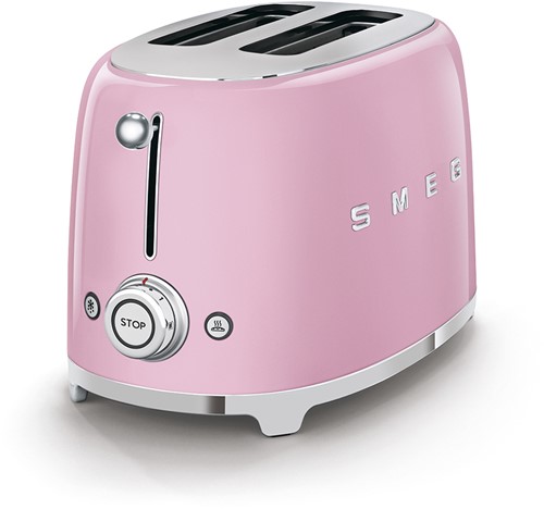 SMEG TSF01PKEU Broodrooster - 2 sleuven 2 sneden - roze-2