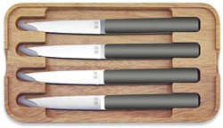 Tarrerias Bonjean  Hector Giftset 4 steakmes taupe inox
