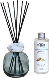 Lampe Berger Geurstokjes Mineral 100ml Blauw / Marmer Wit - Thé blanc