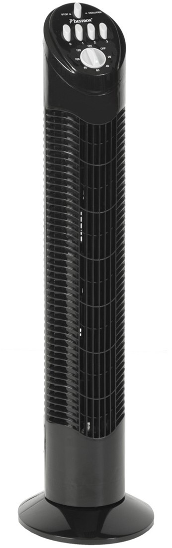 ventilator abstract rundvlees BESTRON AFT760Z Towerventilator Timer 120 Min. 78cm 35W Zwart | Profilec.be
