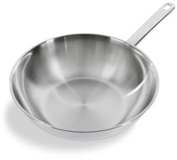 BK Bright SS no coating+SS handle open wok 28
