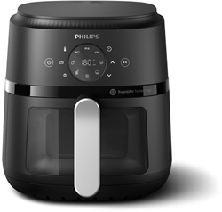 Philips NA221/00 4.2L, Window, Single Pan, RapidAir, Digital, black body/silver handle