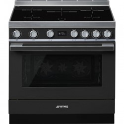 SMEG CPF9IPAN Fornuis 90 x 60  - 5 inductiezones - oven pyrolyse - energieklasse A+ - antraciet