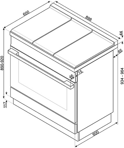 SMEG CPF9IPOG Fornuis 90 x 60  - 5 inductiezones - oven pyrolyse - energieklasse A+ - groen-3