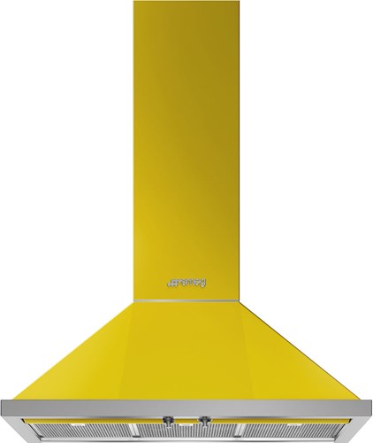 SMEG KPF9YW Decoratieve muurdampkap 90 cm - 815 m³/u - energieklasse A+ - geel