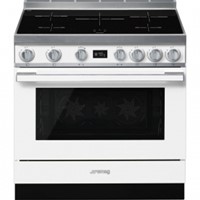 SMEG CPF9IPWH Fornuis 90 x 60  - 5 inductiezones - oven pyrolyse - energieklasse A+ - wit