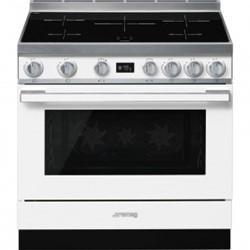 SMEG CPF9IPWH Fornuis 90 x 60  - 5 inductiezones - oven pyrolyse - energieklasse A+ - wit
