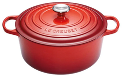 Le Creuset Gietijzeren ronde braadpan in Kersenrood 34cm 12l