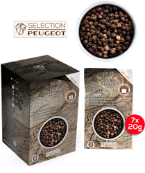 Peugeot doos met 7 zakjes Tan Hoi zwarte peper (7x20g)