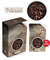Peugeot doos met 4 zakjes Tan hoi zwarte peper 80g (4x20g)
