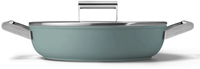 Smeg DPF2812EGM Sauteerpan - 2 handvaten - glazen deksel -  28 cm - emerald green