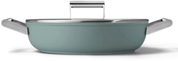 Smeg DPF2812EGM Sauteerpan - 2 handvaten - glazen deksel -  28 cm - emerald green