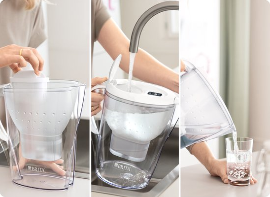 BRITA Carafe filtrante Marella XL blanche 1 filtre MAXTRA , réduit le