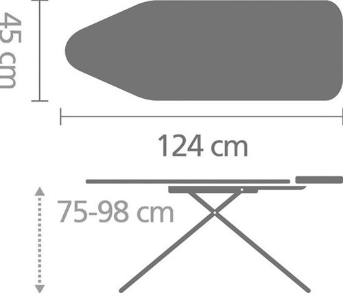 Brabantia Strijktafel C 124x45 Black 25 - PerfectFlow Spring Bubbles-3