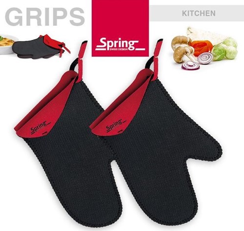 SPRING Spring Grips Ovenwanten kort rood 1 Paar