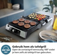 Philips HD6301/90 2200W, 5000 series, analog, grill plate, silver-3