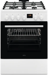 AEG CKB64413BW Fornuis met gaskookplaat en multifunctionele heteluchtoven / wit