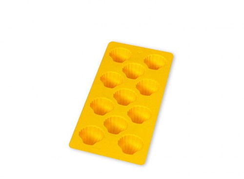 Lékué Ijsblokjesvorm uit rubber voor 11 schelpen geel met deksel