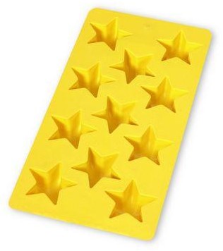 Lékué Ijsblokjesvorm uit rubber voor 11 sterren geel met deksel