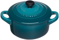 Le Creuset Aardewerken mini braadpan in Deep Teal 10cm 0,25l