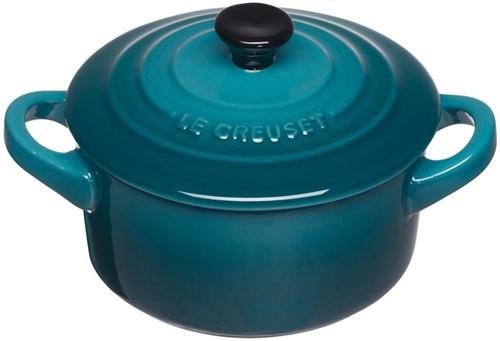 Le Creuset Aardewerken mini braadpan in Deep Teal 10cm 0,25l