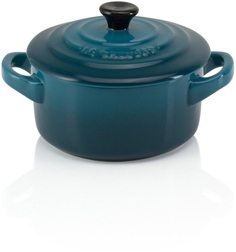 Le Creuset Aardewerken mini braadpan in Deep Teal 10cm 0,25l-2