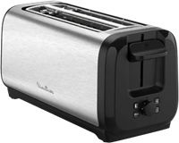 MOULINEX LS5S4DE0 Subito, 2-Long Slot Toaster, Faster Toasting, Energy Saving, Black and Inox