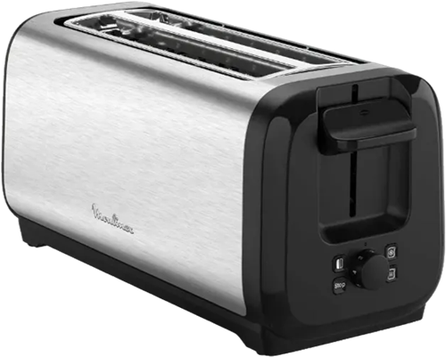 MOULINEX LS5S4DE0 Subito, 2-Long Slot Toaster, Faster Toasting, Energy Saving, Black and Inox