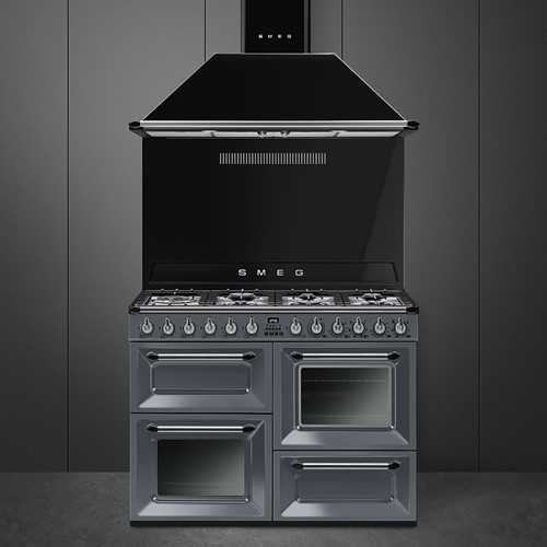 SMEG TR4110GR Fornuis 110 x 60 x 90 - 7 branders gas - 2 ovens multifunctie - energieklasse A + grill-oven - leigrijs  - Victoria-2