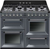 SMEG TR4110GR Fornuis 110 x 60 x 90 - 7 branders gas - 2 ovens multifunctie - energieklasse A + grill-oven - leigrijs  - Victoria