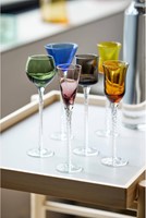 Lyngby Glas Aquavit shot / shnaps glazen London 18cm - set van 6 mix kleuren-2