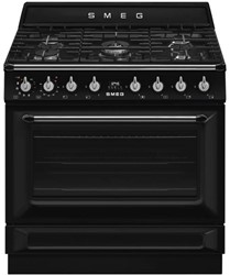 Smeg TR90GPBLFornuis-90x60 cm-Gas-5 kookzones-1 ovenruimte(s)-Pyrolyse reiniging-Zwart