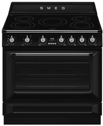Smeg TR90IPBLFornuis-90x60 cm-Inductie-5 kookzones-1 ovenruimte(s)-Pyrolyse reiniging-Zwart