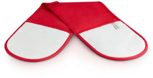 Le Creuset Dubbele ovenwant van textiel in Kersenrood