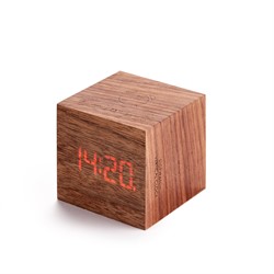Gingko Cube Plus alarm Clock walnut