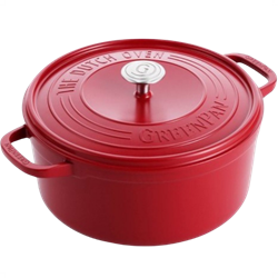 GreenPan Featherweights Stoofpot met keramische antikleeflaag met deksel RED 22cm