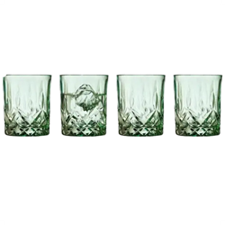 Lyngby Glass whiskyglazen Sorrento green (set van 4)