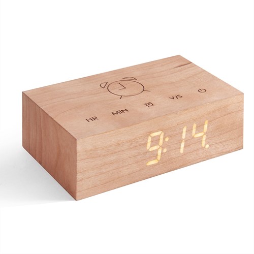 Gingko Click clock Flip natural cherry