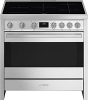 Smeg B95IMX9 Fornuis 90 x 60 x 90 - 5 inductiezones waarvan 1 multizone - 1 oven - energieklasse A - vapor clean reiniging - inox